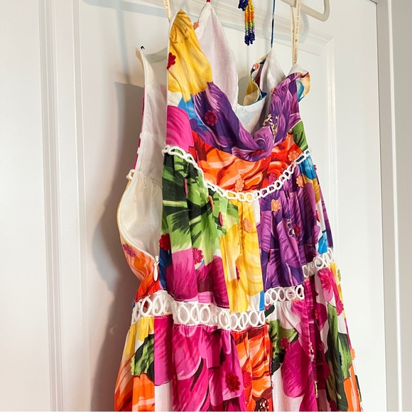 NWT FARM Rio Rainbow Chita Flower Midi Dress Size Small - Picture 7 of 11